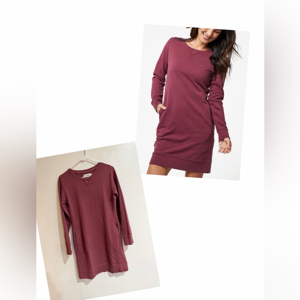 Pact Cabernet Women’s Long Sleeve 100% Cotton Sweatshirt Dress size S - Picture 7 of 7